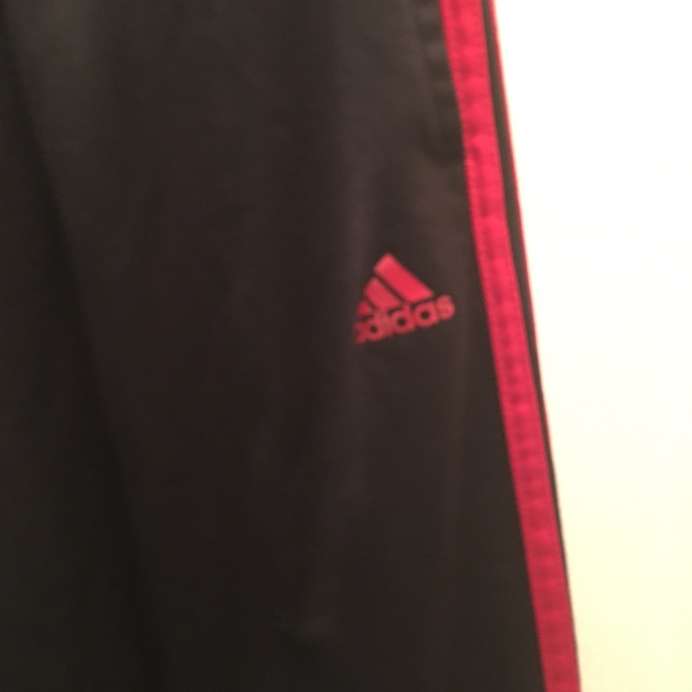 Boys Black / Red Adidas Joggers.
